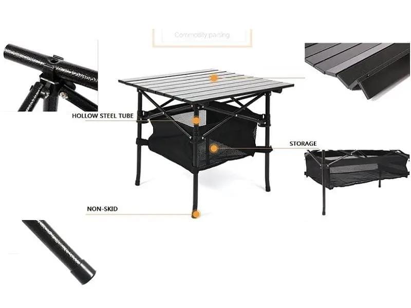 Portable Folding Table Tea Picnic Camping Barbecue Square Table 70*70*70 – view 5