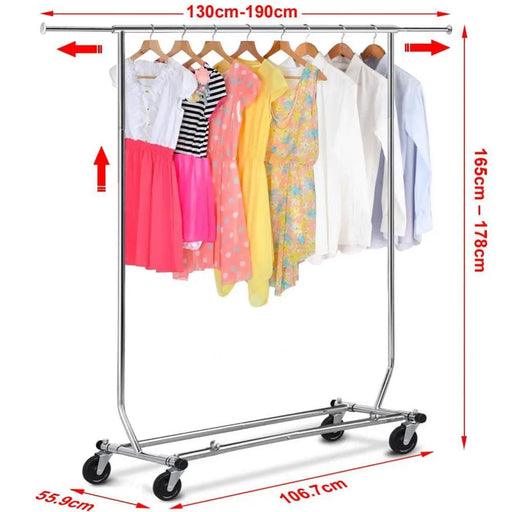 Free-Standing Standard Garment Rod Clothes Organizer Adjustable Foldable Clothes Rack – view 2