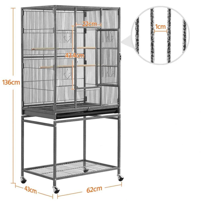 Yaheetech 53.5″H Mobile Large Parrot Cage w/ Stand Bird Cage 53.5″H Mobile Large Parrot Cage w/ Stand Bird Cage