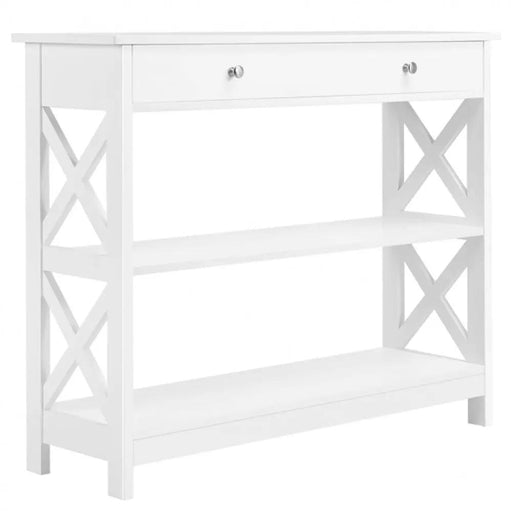 Yaheetech Wooden Console Table with 1 Drawer and 2 Open Shelves Versatile Entryway Table Wooden Console Table with 1 Drawer and 2 Open Shelves Versatile Entryway Table