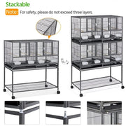 Yaheetech Stackable Wide Bird Cage Divided Breeder Cage Stackable Wide Bird Cage Divided Breeder Cage