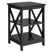 3 Tier Wood X Shape Bedside End Table Storage Cabinet Night Stand – view 2