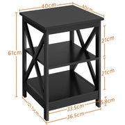 3 Tier Wood X Shape Bedside End Table Storage Cabinet Night Stand – view 5