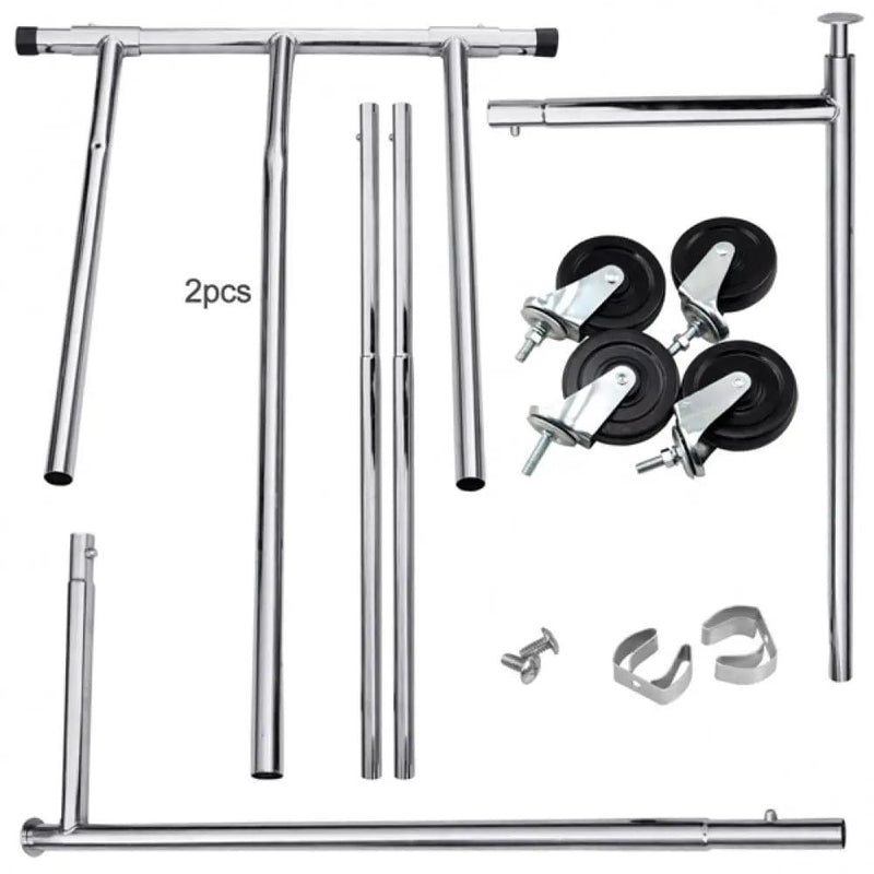 Free-Standing Standard Garment Rod Clothes Organizer Adjustable Foldable Clothes Rack – view 4