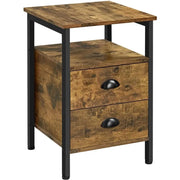 Yaheetech Side Table with 2 Drawers and Open Shelf Side Table with 2 Drawers and Open Shelf