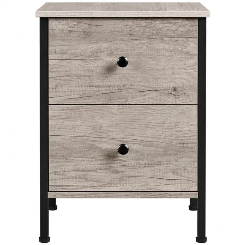 Yaheetech Metal-Framed Side Table with 2 Drawers Metal-Framed Side Table with 2 Drawers