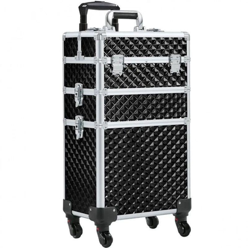 3-in-1 Rolling Makeup Train Case Portable Cosmetic Trolley – view 2