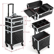 3-in-1 Rolling Makeup Train Case Portable Cosmetic Trolley – view 8