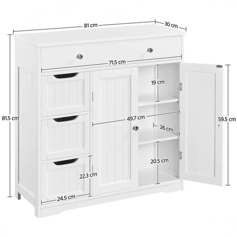 Wooden Bathroom Floor Cabinet Side Storage Organizer Cabinet – view 2