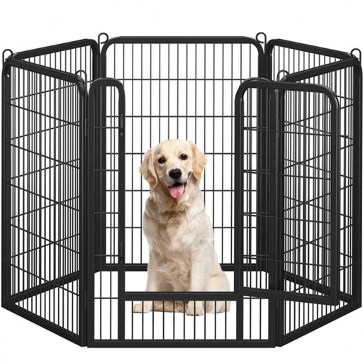 100cm Tall 6 Panels Heavy Duty Dog Playpen Exercise Barrier Outdoor Indoor Fence – view 2