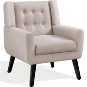 Yaheetech Button Tufted Armchair with Solid Wood Legs Button Tufted Armchair with Solid Wood Legs