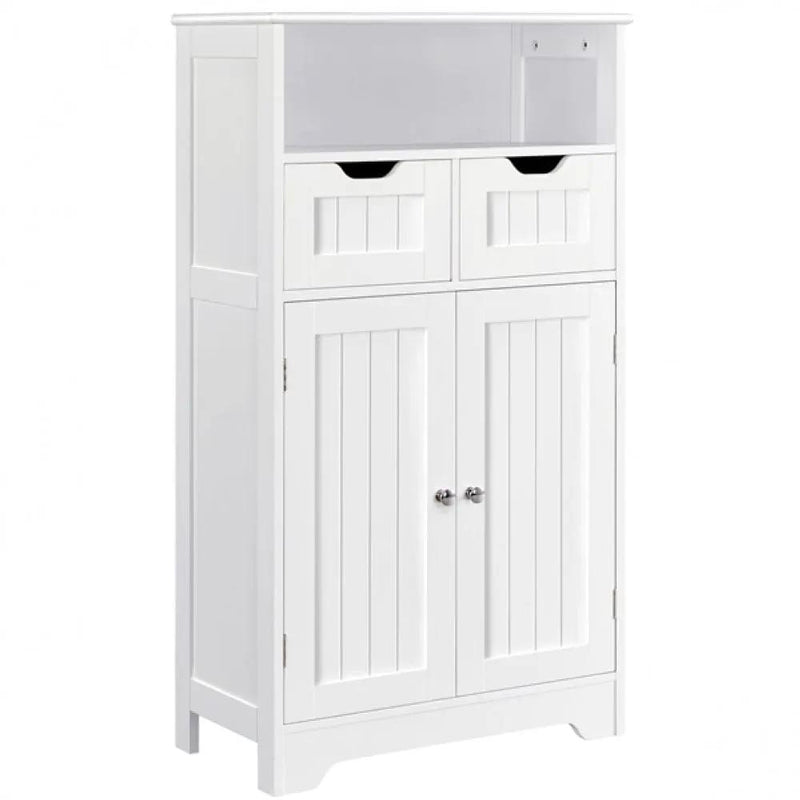 Bathroom Floor Storage Cabinet with 2 Drawers & Shelf Height-Adjustable Cabinet – view 2