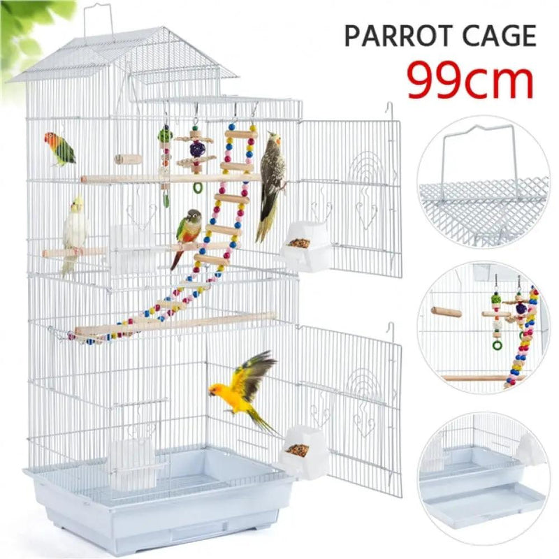 Yaheetech Metal Parrot Cage Bird cage w/ Swing & Ladder Metal Parrot Cage Bird cage w/ Swing & Ladder