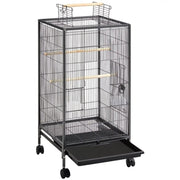 Yaheetech 40-Inch H Wrought Iron Bird Cage with Rolling Stand 40-Inch H Wrought Iron Bird Cage with Rolling Stand