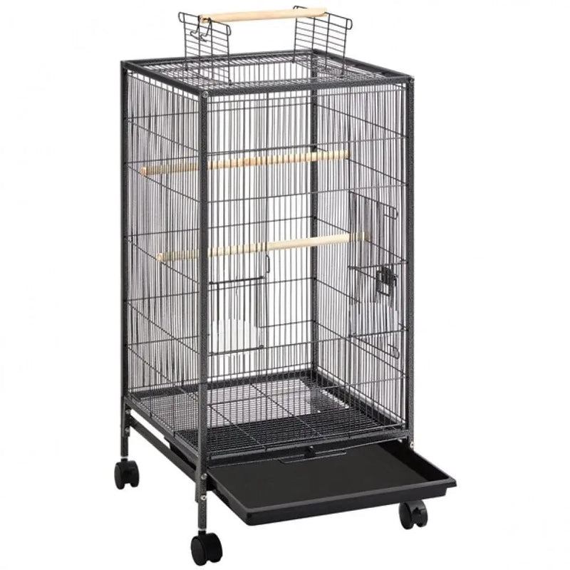 Yaheetech 40-Inch H Wrought Iron Bird Cage with Rolling Stand 40-Inch H Wrought Iron Bird Cage with Rolling Stand
