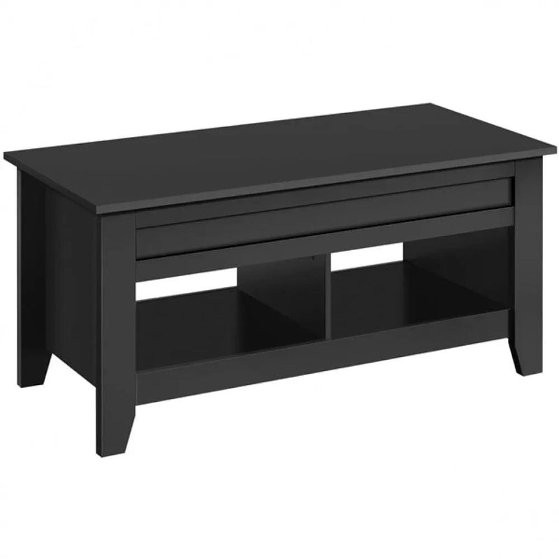Shaker Design Lift Top Coffee Table w/Storage & 2 Open Shelves – view 2