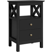 Yaheetech Bedside Table with 2 Drawer 1 Shelf Storage Cabinet Sofa Side Table Bedside Table with 2 Drawer 1 Shelf Storage Cabinet Sofa Side Table