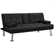 Yaheetech Fabric Upholstered Convertible Futon Sofa Bed Fabric Upholstered Convertible Futon Sofa Bed