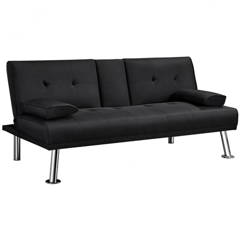 Yaheetech Fabric Upholstered Convertible Futon Sofa Bed Fabric Upholstered Convertible Futon Sofa Bed