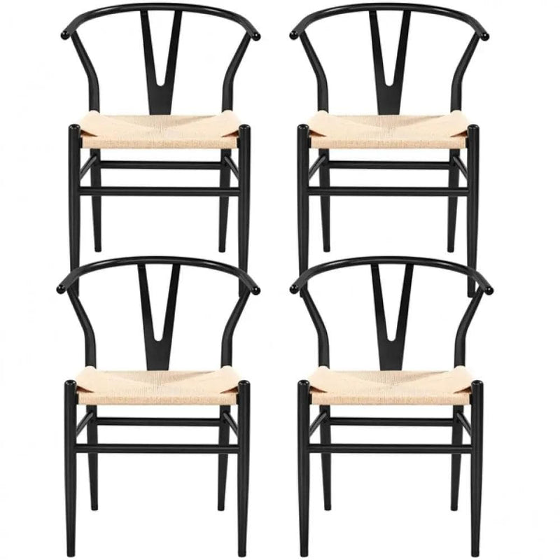 Yaheetech 4PCS Weave Arm Chairs 4PCS Weave Arm Chairs