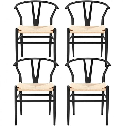 Yaheetech 4PCS Weave Arm Chairs 4PCS Weave Arm Chairs