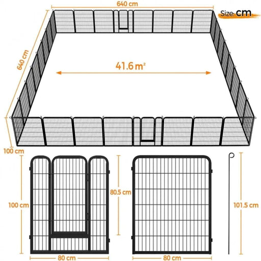 Yaheetech 32x Panel Heavy Duty Dog Playpen Dog Pen 32x Panel Heavy Duty Dog Playpen Dog Pen