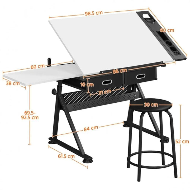 Yaheetech Drawing Table And Stool Set All-in-One Drawing Table Drawing Table And Stool Set All-in-One Drawing Table