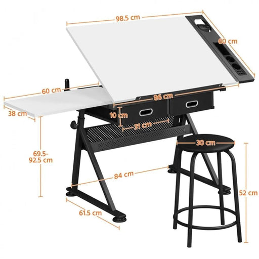 Yaheetech Drawing Table And Stool Set All-in-One Drawing Table Drawing Table And Stool Set All-in-One Drawing Table