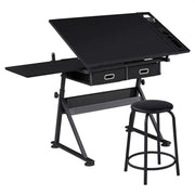 Drafting Table/Stool Set with Adjustable Table Angles & Heights All-in-One – view 2