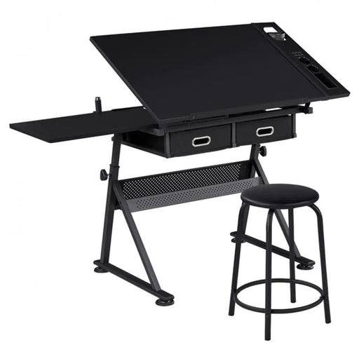 Drafting Table/Stool Set with Adjustable Table Angles & Heights All-in-One – view 2