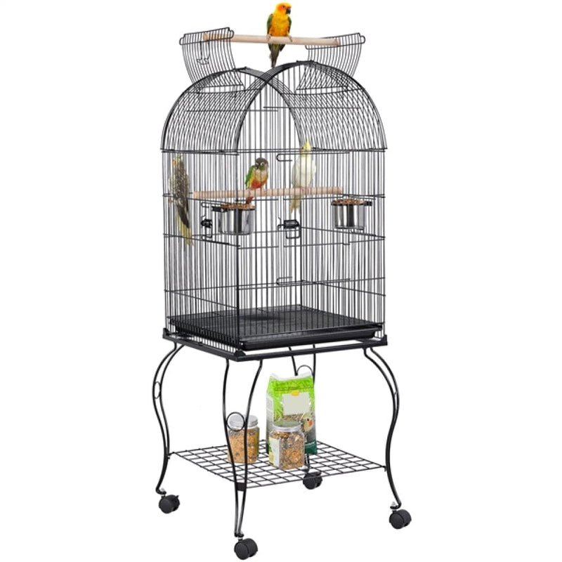 Yaheetech Open Top Metal Bird Cage Rolling Parrot Cage Open Top Metal Bird Cage Rolling Parrot Cage