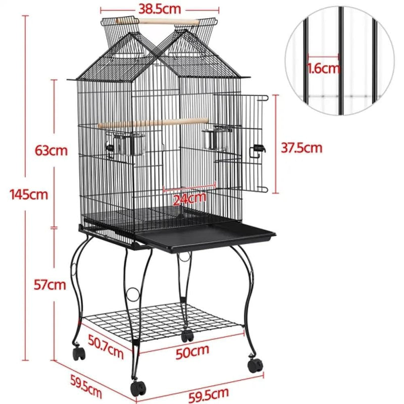 Yaheetech H145cm Open Top Metal Parrot Cage Bird Cage H145cm Open Top Metal Parrot Cage Bird Cage