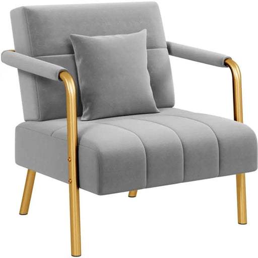 Yaheetech Velvet Accent Armchair with Cozy Pillow Velvet Accent Armchair with Cozy Pillow