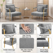 Yaheetech Velvet Accent Armchair with Cozy Pillow Velvet Accent Armchair with Cozy Pillow