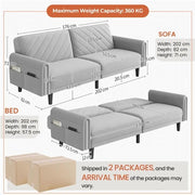Yaheetech Convertible Sofa Bed Fabric 3-Seater Sofa Bed Convertible Sofa Bed Fabric 3-Seater Sofa Bed