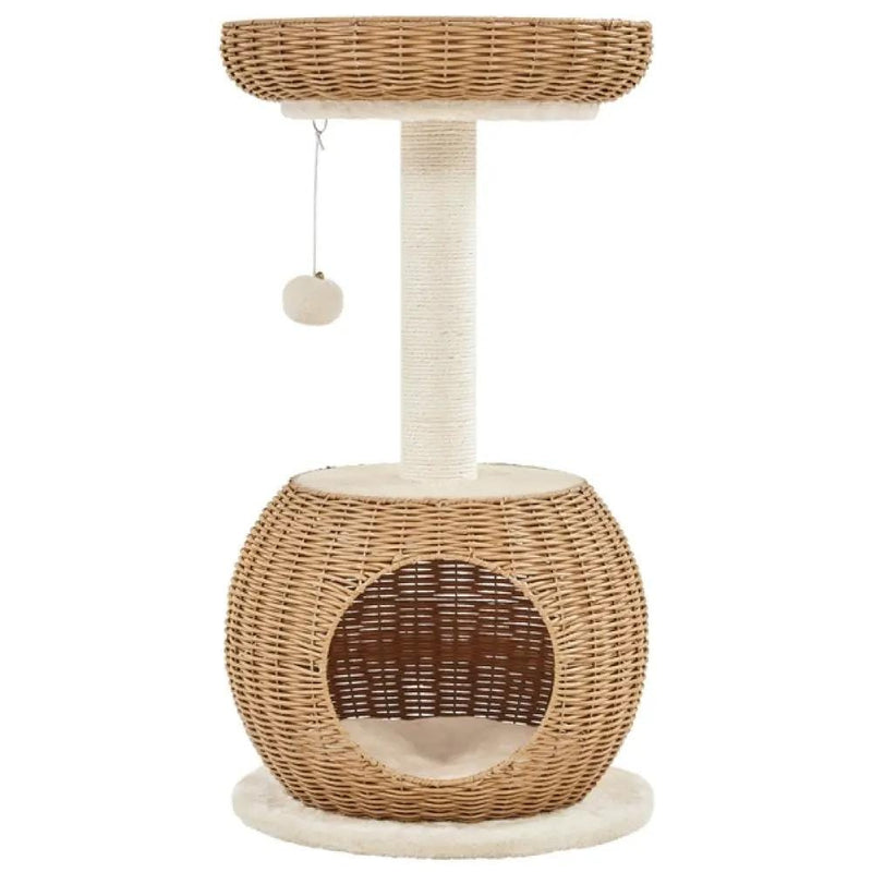 Yaheetech Rattan Cat House Cat Tower Rattan Cat House Cat Tower