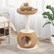 Yaheetech Rattan Cat House Cat Tower Rattan Cat House Cat Tower