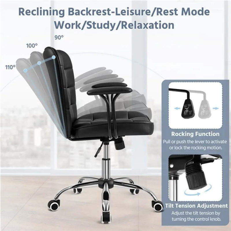 Yaheetech PU Leather Office Chair Computer Chair PU Leather Office Chair Computer Chair