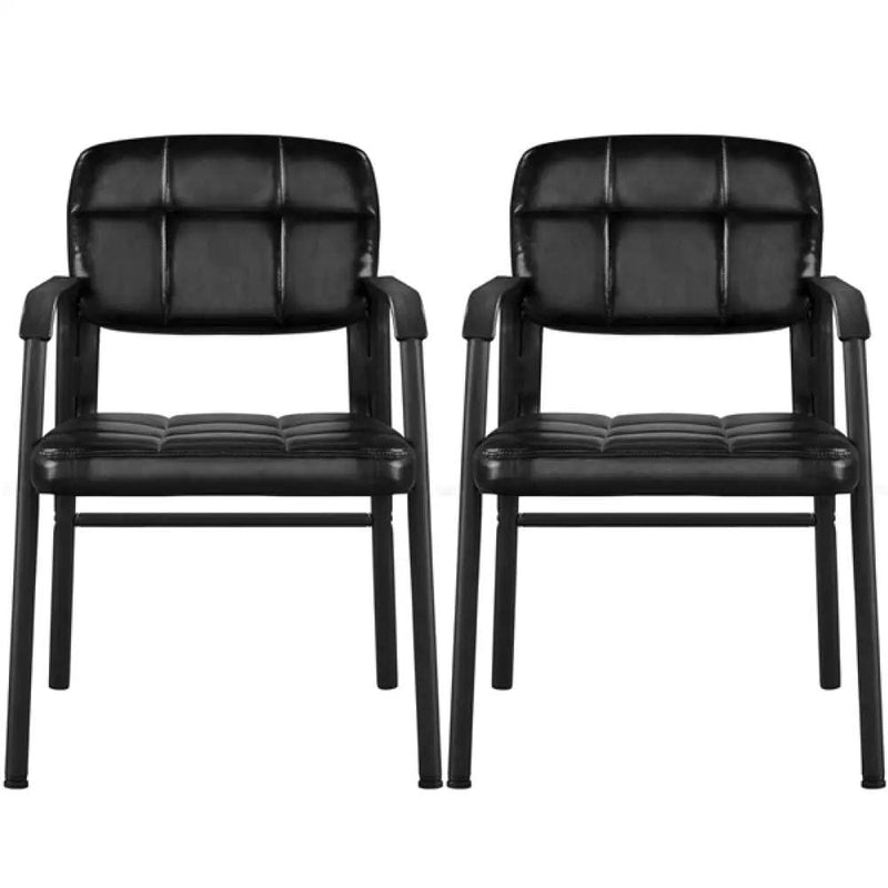 Yaheetech 2pcs Office Reception Chairs Faux Leather Guest Chairs 2pcs Office Reception Chairs Faux Leather Guest Chairs