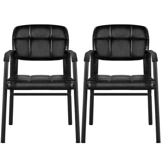 Yaheetech 2pcs Office Reception Chairs Faux Leather Guest Chairs 2pcs Office Reception Chairs Faux Leather Guest Chairs