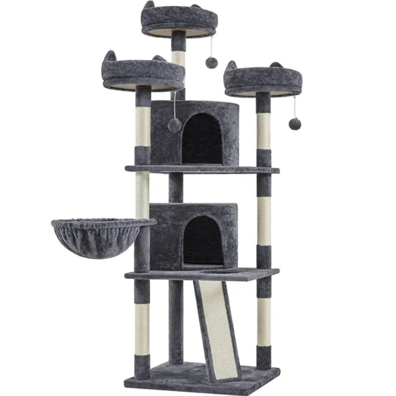 Yaheetech Large Cat Tree Big Cat House Plush Cat Tower Large Cat Tree Big Cat House Plush Cat Tower