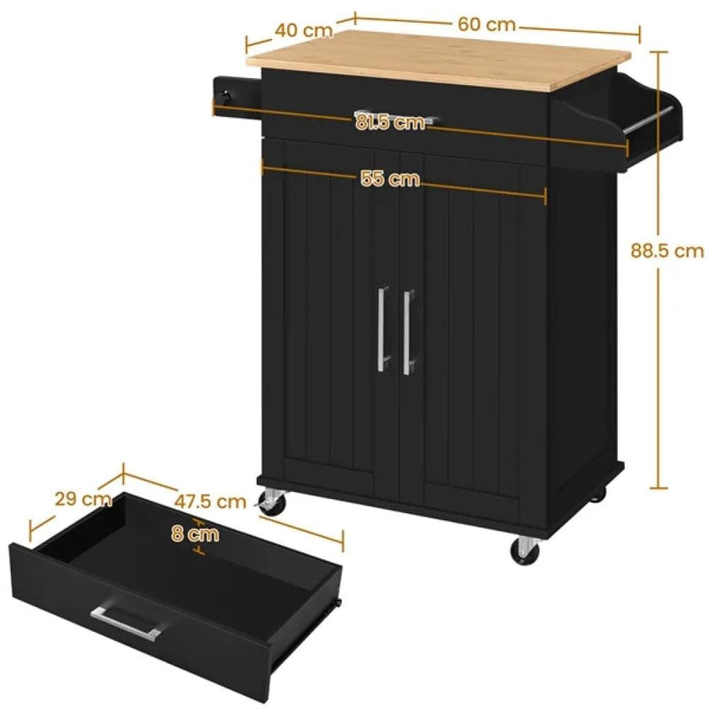 Yaheetech Kitchen Island with Wheels Kitchen Island with Wheels