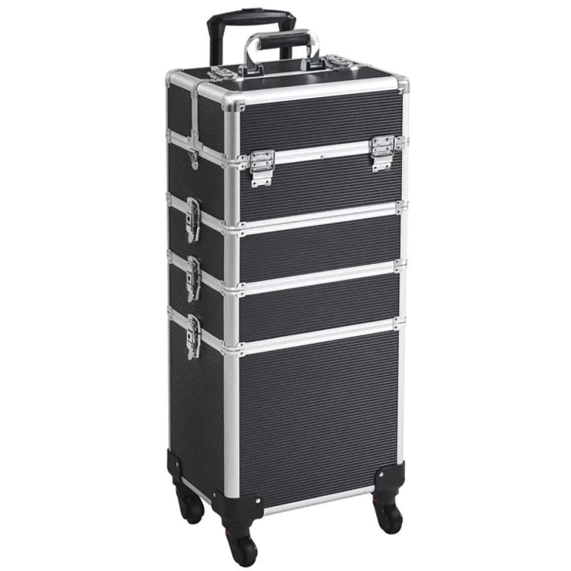 5-In-1 Professional Aluminum Rolling Cosmetic Makeup Train Cases Trolley – view 2