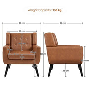 Yaheetech Button Tufted Armchair with Solid Wood Legs Button Tufted Armchair with Solid Wood Legs