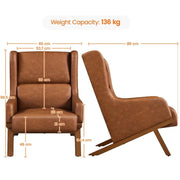 Yaheetech High Back PU Leather Accent Armchair High Back PU Leather Accent Armchair
