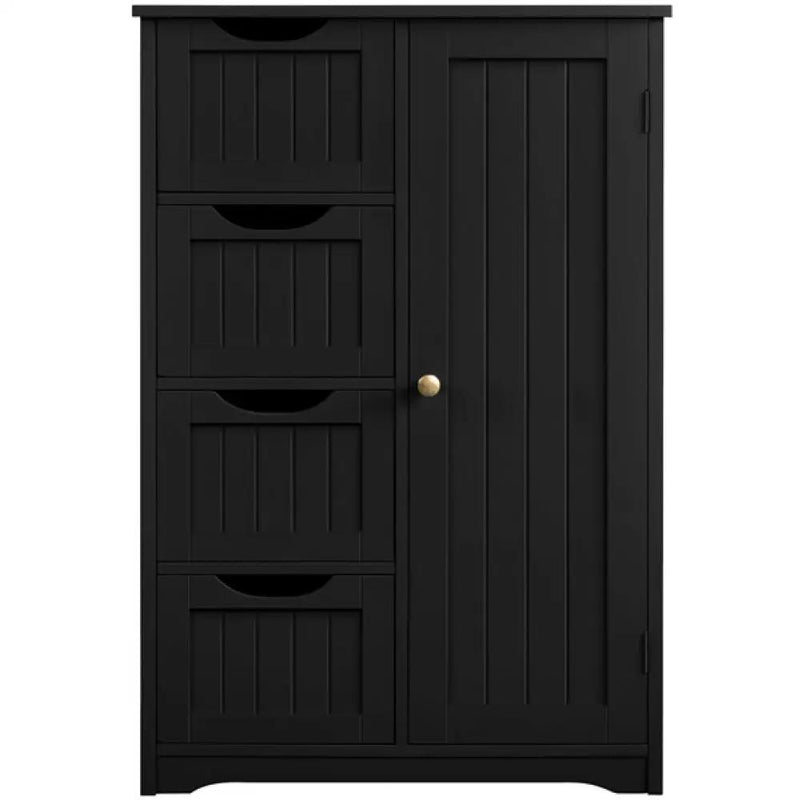Wooden Bathroom Cabinet 4 Drawers & Cupboard Bathroom Storage Unit – view 2