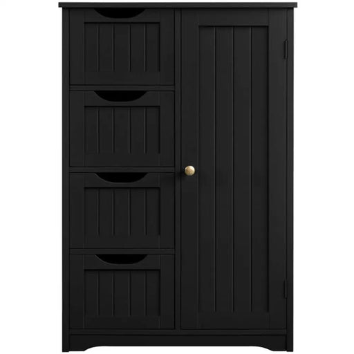 Wooden Bathroom Cabinet 4 Drawers & Cupboard Bathroom Storage Unit – view 2