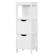 Yaheetech White Bathroom Cabinet 2 Hideaway Drawers 1 Shelf White Bathroom Cabinet 2 Hideaway Drawers 1 Shelf