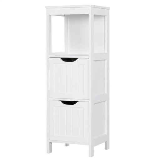 Yaheetech White Bathroom Cabinet 2 Hideaway Drawers 1 Shelf White Bathroom Cabinet 2 Hideaway Drawers 1 Shelf