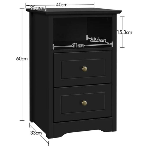 Yaheetech 2 Drawer Bedside Table Sofa Side Table 2 Drawer Bedside Table Sofa Side Table